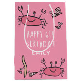 Niedliche Rosa Krebstiere Mädchen zum Geburtstag Mittlere Geschenktüte (Vorderseite)