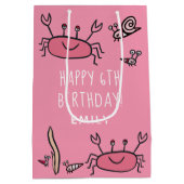 Niedliche Rosa Krebstiere Mädchen zum Geburtstag Mittlere Geschenktüte (Rückseite)