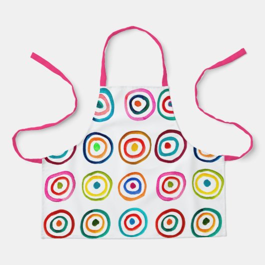 Niedliche rosa Kreise Kunstkinder Schürze (Vorderseite)