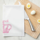 Niedliche rosa Krone Ihr Text Küchentuch (Viertel Falte)
