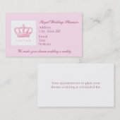 Niedliche rosa Krone Terminkarte (Vorne/Hinten)