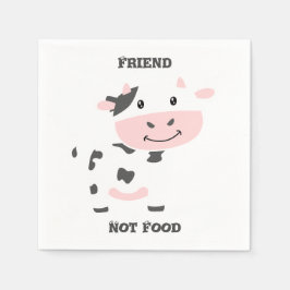 Niedliche rosa Kuh Friend Personalisiert Serviette