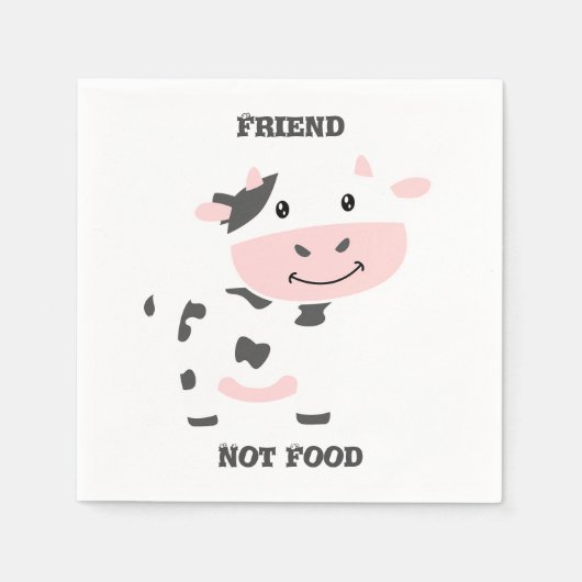 Niedliche rosa Kuh Friend Personalisiert Serviette (Vorderseite)