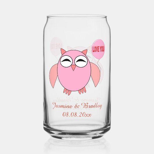 Niedliche rosa Liebe, die Sie selber feiern Dosenglas (Vorderseite)