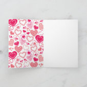 Niedliche rosa Liebe Herz Foto Valentinstag Feiertagskarte (Innenseite)