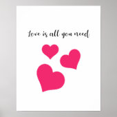 Niedliche rosa Liebe ist alles, was Sie Herz brauc Poster (Vorne)