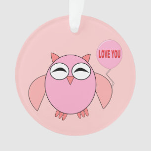 Niedliche rosa Liebe Sie Auwl Akrylenkornament Ornament