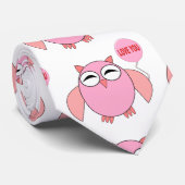 Niedliche rosa Liebe Sie Owl Krawatte (Gerollt)