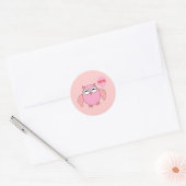 Niedliche rosa Liebe Sie Owl Stickers (Umschlag)