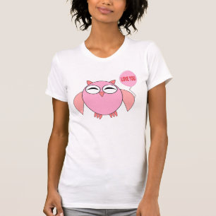 Niedliche rosa Liebe Sie Owl T Shirt