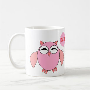 Niedliche rosa Liebe Sie Owl Tasse