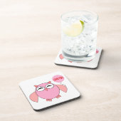 Niedliche rosa Liebe Sie Owl Untersetzer (Rechte Seite)