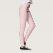 Niedliche Rosa Liebesvögel und blühende Rose Leggings (Rechts)