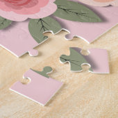 Niedliche Rosa Liebesvögel und blühende Rose Puzzle (Seite)