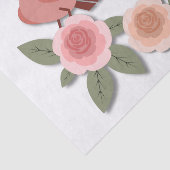Niedliche Rosa Liebesvögel und blühende Rose Seidenpapier (Ausschnitt)