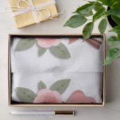 Niedliche Rosa Liebesvögel und blühende Rose Seidenpapier (Geschenk)