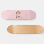 Niedliche Rosa Liebesvögel und blühende Rose Skateboard (Horizontal)