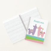 Niedliche Rosa lila Lamas Kiss kawaii geistliche S Notizblock (Innenseite)