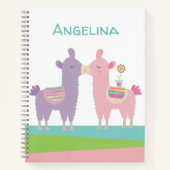 Niedliche Rosa lila Lamas Kiss kawaii geistliche S Notizblock (Vorderseite)