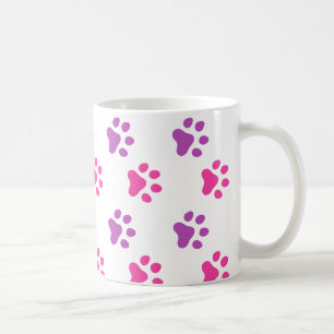 Niedliche rosa/lila Tatze druckt Tasse