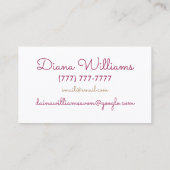 Niedliche Rosa Lippen Telefon Avon Visitenkarte (Rückseite)