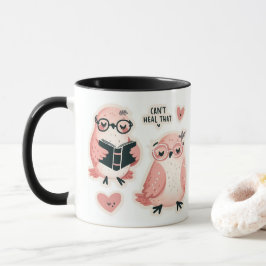 Niedliche rosa Lovebirds - "Kann das nicht heilen" Tasse