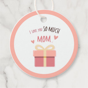 Niedliche Rosa Mama Geschenkmarke für den Mutterta Geschenkanhänger