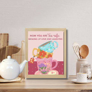 Niedliche rosa Mama Sie sind teesische Poster