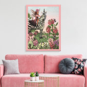Niedliche Rosa Märchen auf Zebra Einhorn Kunst, Di Leinwanddruck (Insitu (Wohnzimmer))