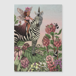 Niedliche Rosa Märchen auf Zebra Einhorn Kunst, Di Magnetkarte