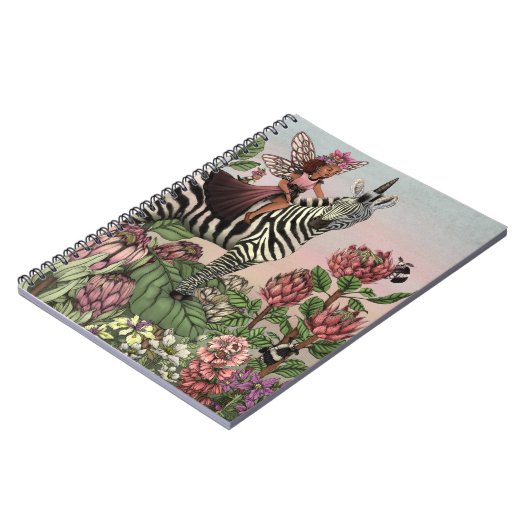 Niedliche Rosa Märchen auf Zebra Einhorn Kunst, Di Notizblock (Linke Seite)