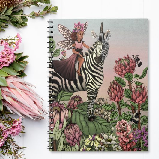 Niedliche Rosa Märchen auf Zebra Einhorn Kunst, Di Notizblock
