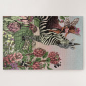 Niedliche Rosa Märchen auf Zebra Einhorn Kunst, Di Puzzle (Horizontal)