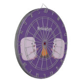 Niedliche rosa Marshmallows im Cartoon des Lagerfe Dartscheibe (Vorderseite Links)