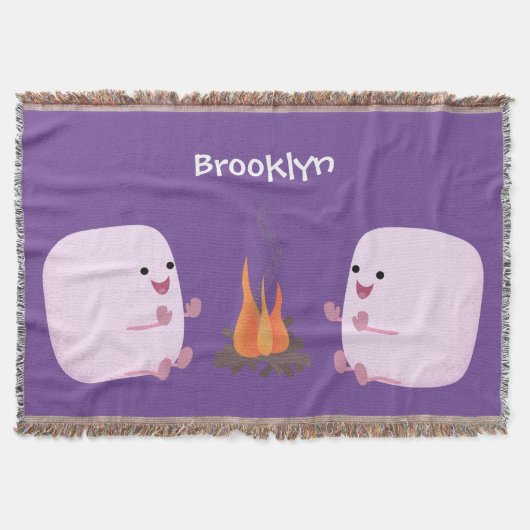 Niedliche rosa Marshmallows im Cartoon des Lagerfe Decke (Vorderseite)