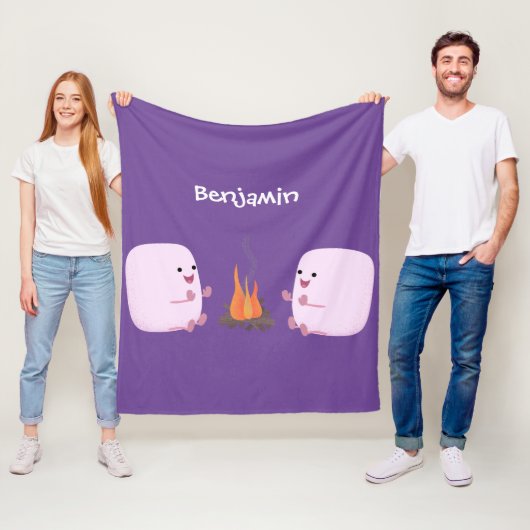 Niedliche rosa Marshmallows im Cartoon des Lagerfe Fleecedecke (Beispiel)