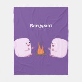 Niedliche rosa Marshmallows im Cartoon des Lagerfe Fleecedecke (Vorderseite)