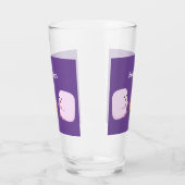 Niedliche rosa Marshmallows im Cartoon des Lagerfe Glas (Links)