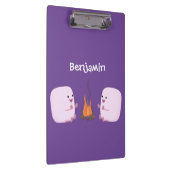 Niedliche rosa Marshmallows im Cartoon des Lagerfe Klemmbrett (Rechts)