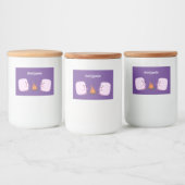 Niedliche rosa Marshmallows im Cartoon des Lagerfe Lebensmitteletikett (Flaschen)