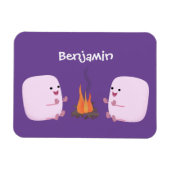 Niedliche rosa Marshmallows im Cartoon des Lagerfe Magnet (Horizontal)
