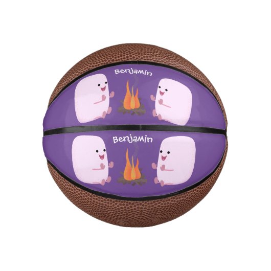 Niedliche rosa Marshmallows im Cartoon des Lagerfe Mini Basketball (Vorderseite)