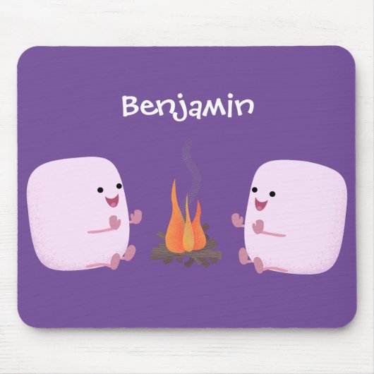 Niedliche rosa Marshmallows im Cartoon des Lagerfe Mousepad (Vorne)