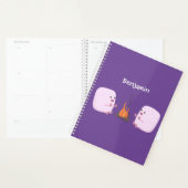 Niedliche rosa Marshmallows im Cartoon des Lagerfe Planer (Anzeige)