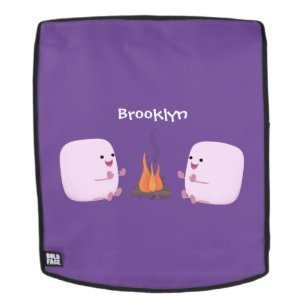 Niedliche rosa Marshmallows im Cartoon des Lagerfe Rucksack