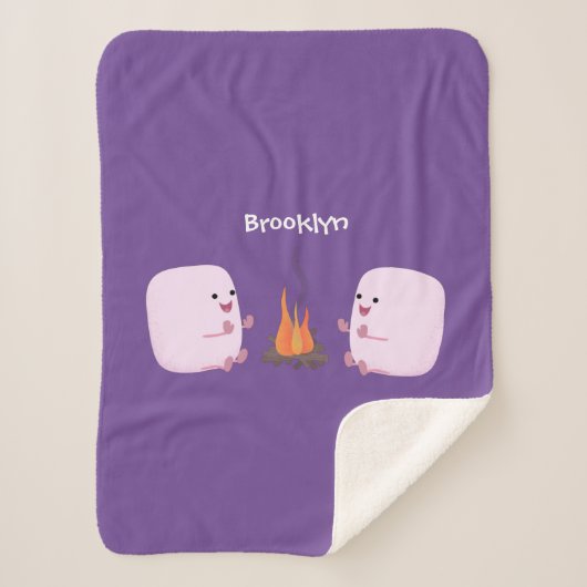 Niedliche rosa Marshmallows im Cartoon des Lagerfe Sherpadecke (Vorderseite)