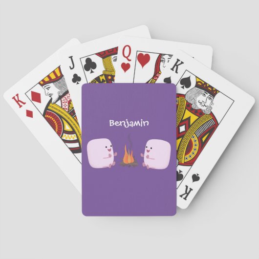 Niedliche rosa Marshmallows im Cartoon des Lagerfe Spielkarten (Rückseite)