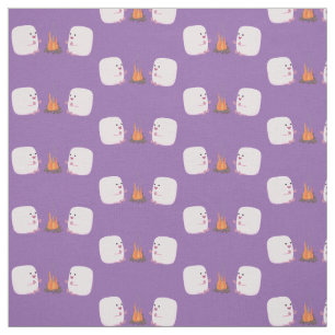 Niedliche rosa Marshmallows im Cartoon des Lagerfe Stoff