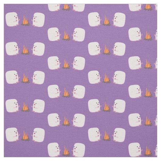 Niedliche rosa Marshmallows im Cartoon des Lagerfe Stoff (Muster)