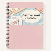 Niedliche rosa Math Tools Graphic Spiral Notebook Notizblock (Vorderseite)